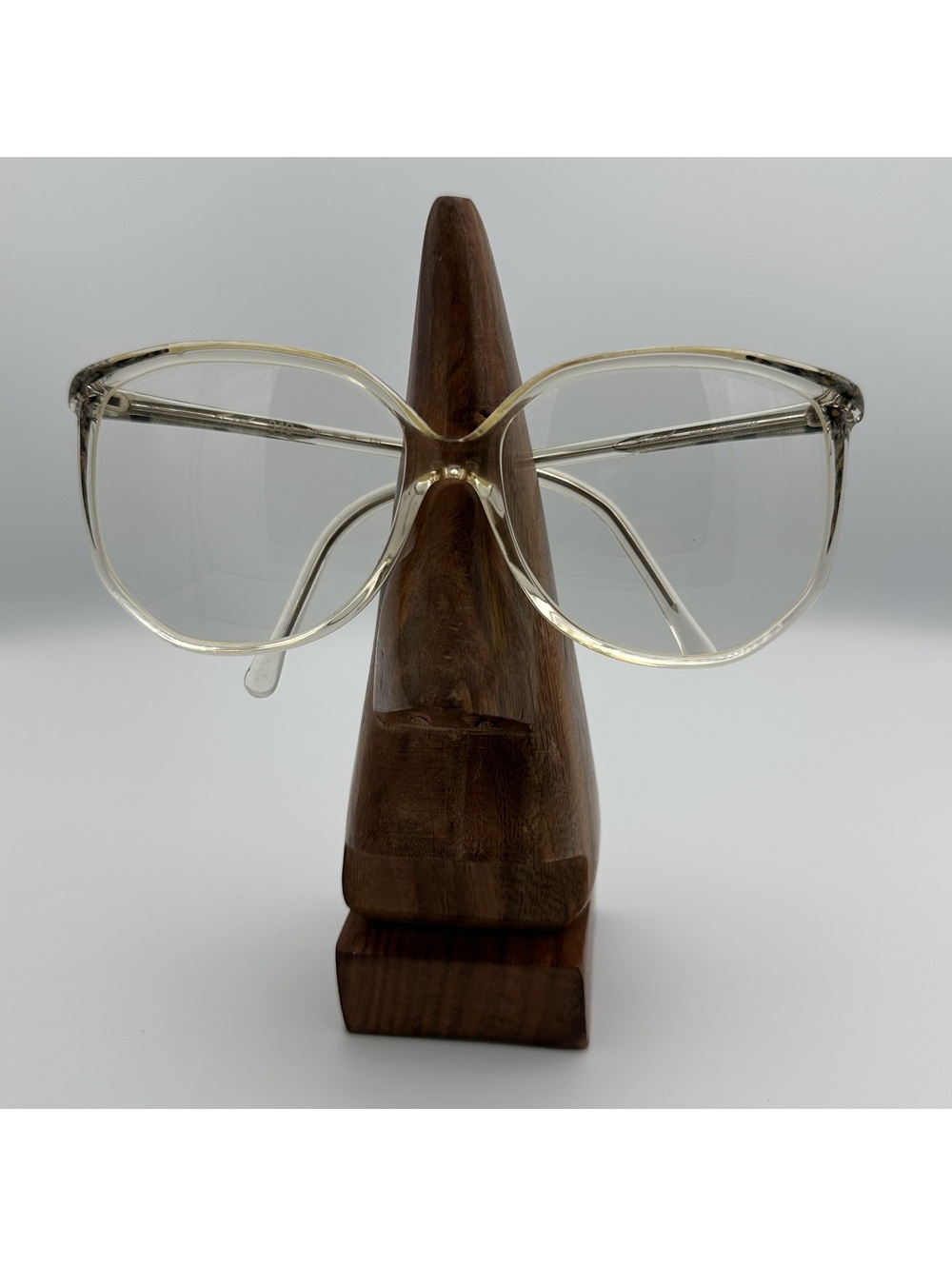 Tura Transparent Gray and Cream Oversized Square Glasses Frame Italy 56-15-135